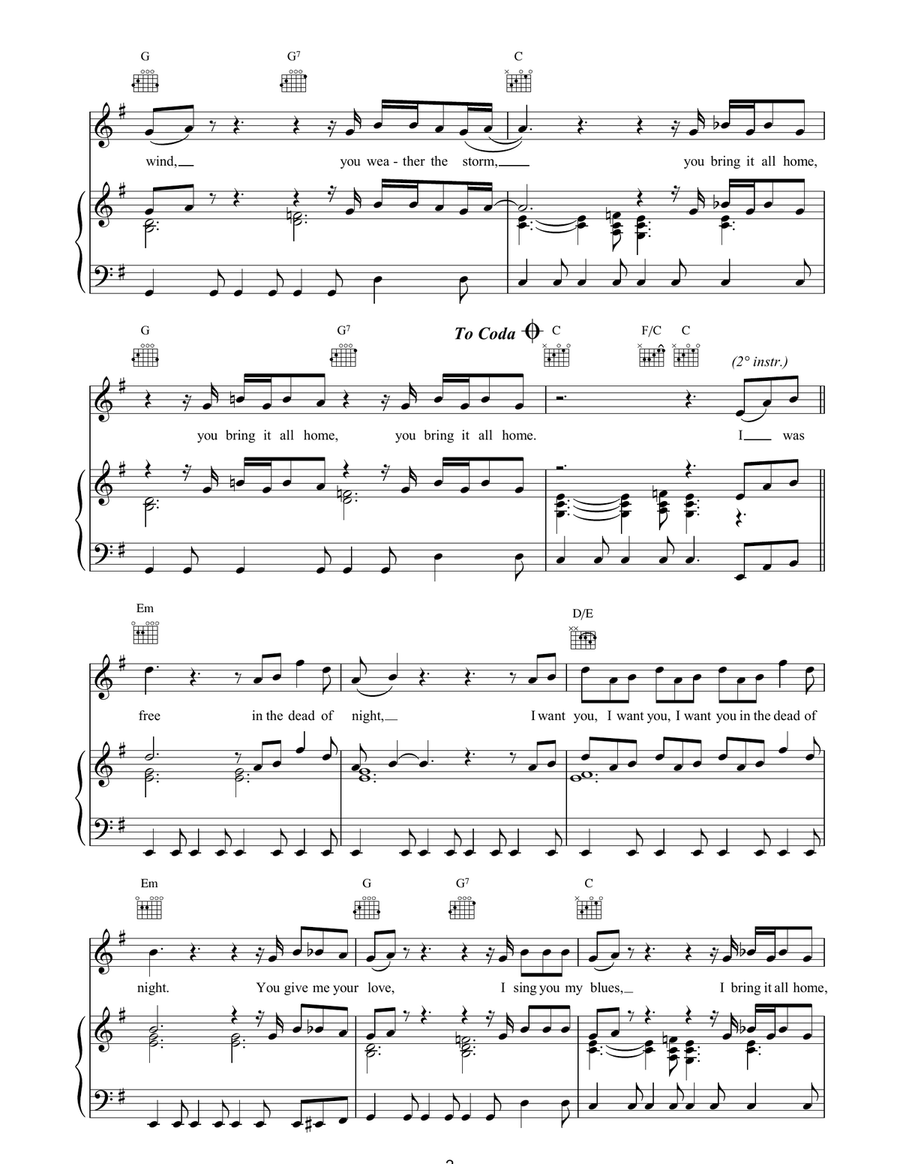 Bring It All Home Bring It All Home Piano, Vocal, Guitar scores gallery preview page 2