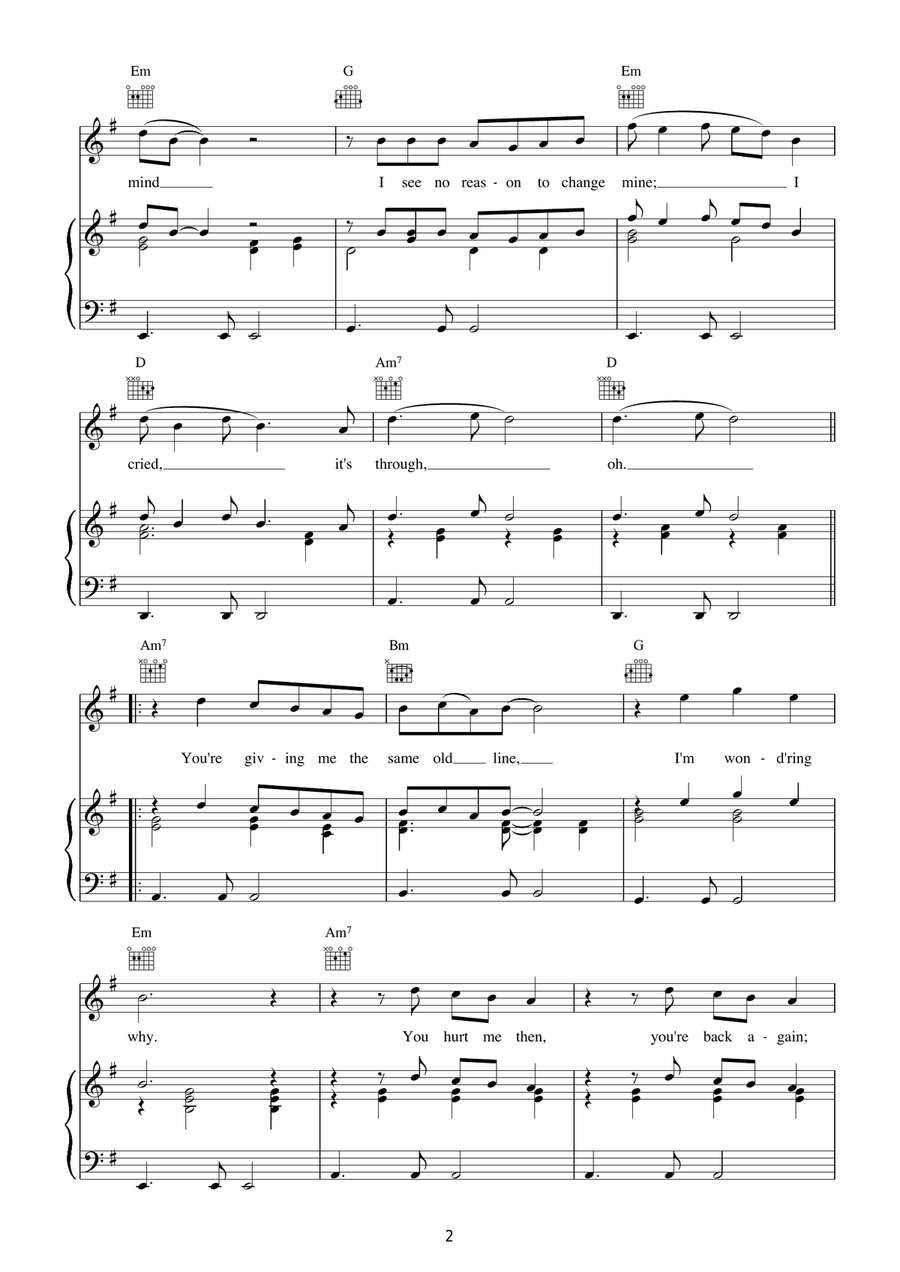Not A Second Time Not A Second Time Acoustic Guitar scores gallery preview page 2