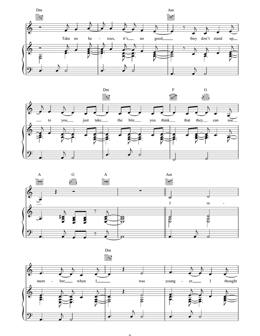 Heavenly Nobodies Heavenly Nobodies Piano, Vocal, Guitar scores gallery preview page 3