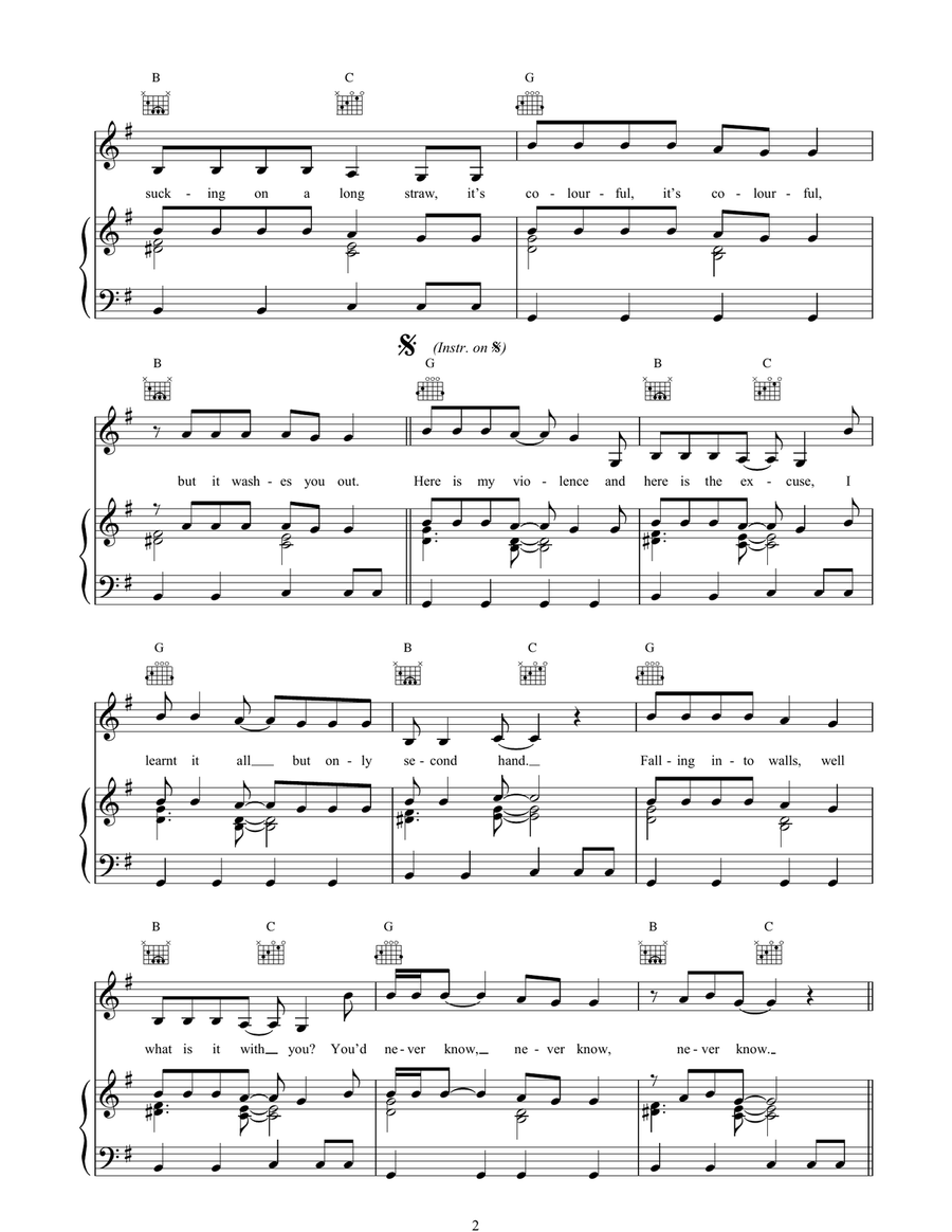Pressure On Julian Pressure On Julian Piano, Vocal, Guitar scores gallery preview page 2