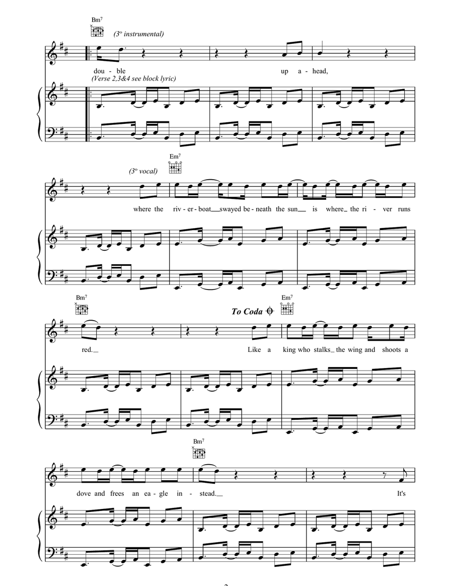 The Riverboat Song The Riverboat Song Piano, Vocal, Guitar scores gallery preview page 2