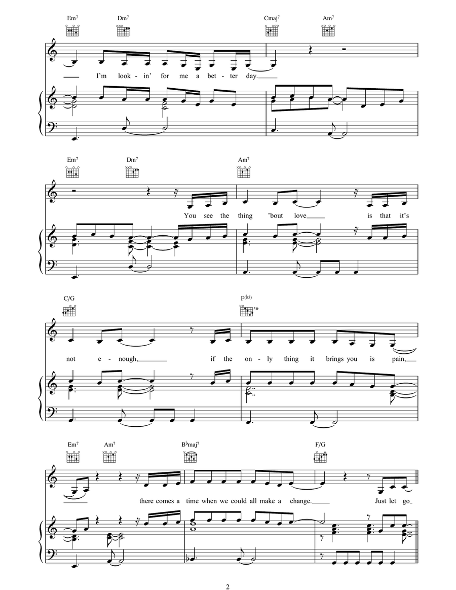 Let It Flow Piano, Vocal, Guitar scores gallery preview page 2