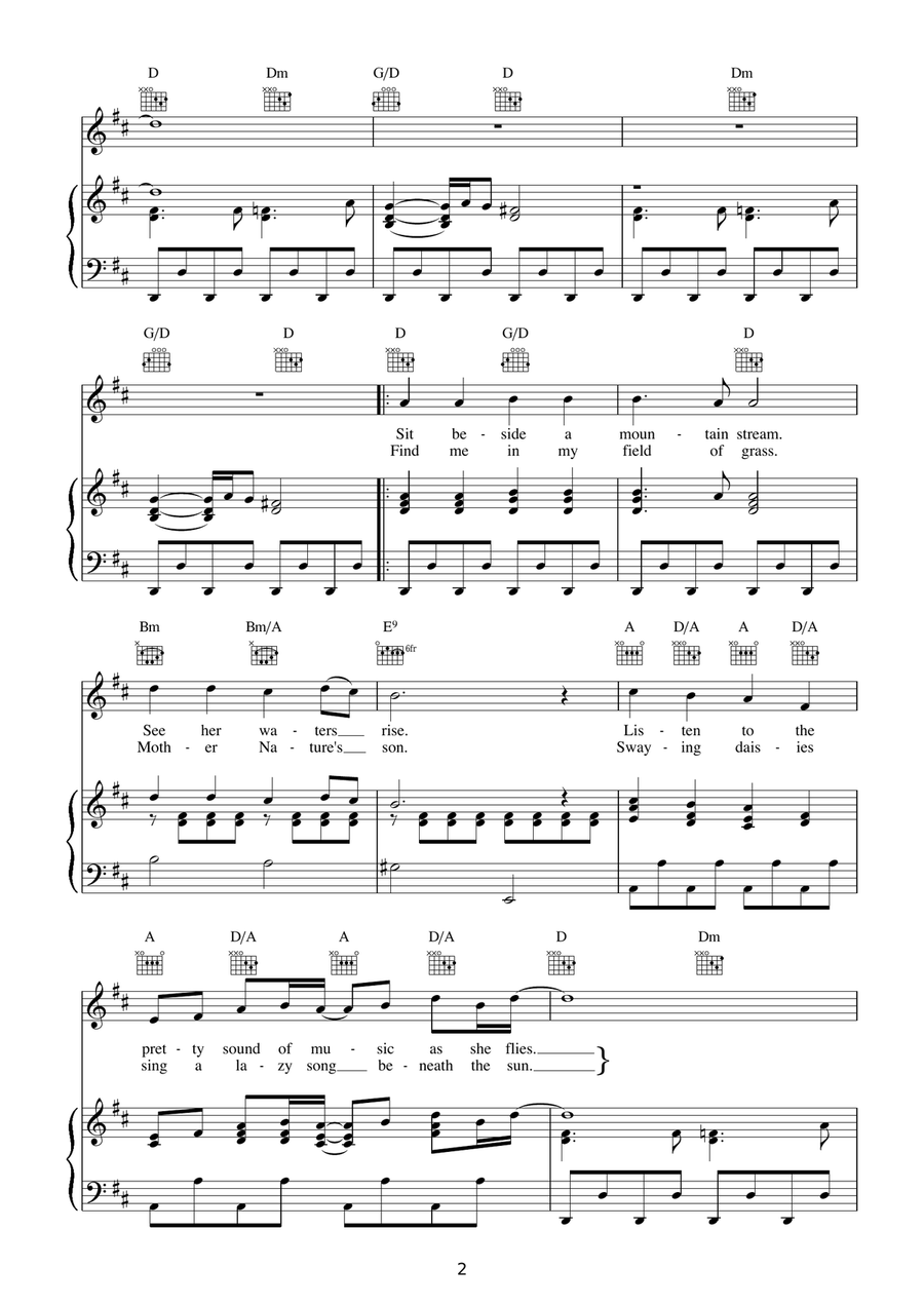 Mother Nature's Son Mother Nature's Son Acoustic Guitar scores gallery preview page 2