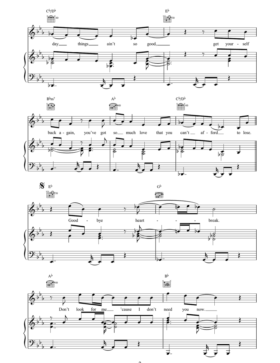 Goodbye Heartbreak Goodbye Heartbreak Acoustic Guitar scores gallery preview page 3