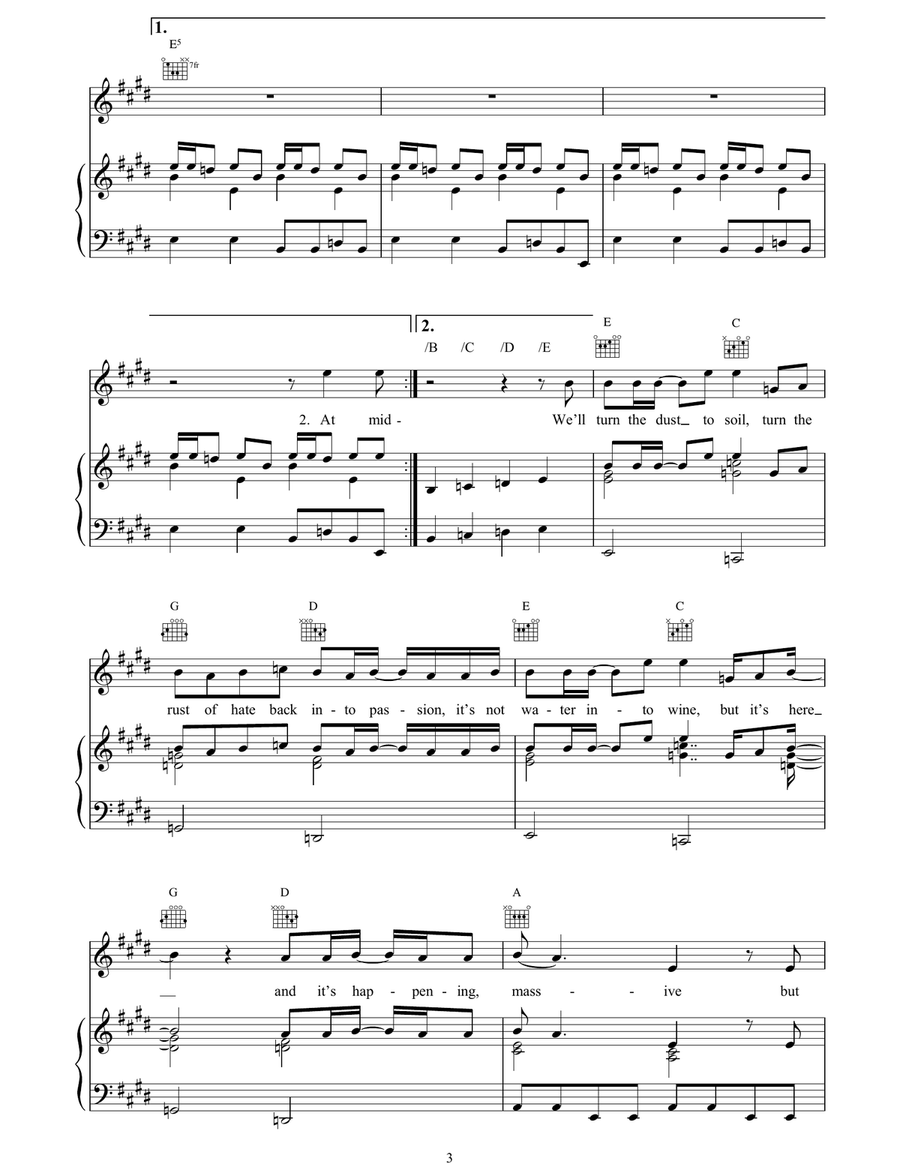 Exodus Exodus Piano, Vocal, Guitar scores gallery preview page 3