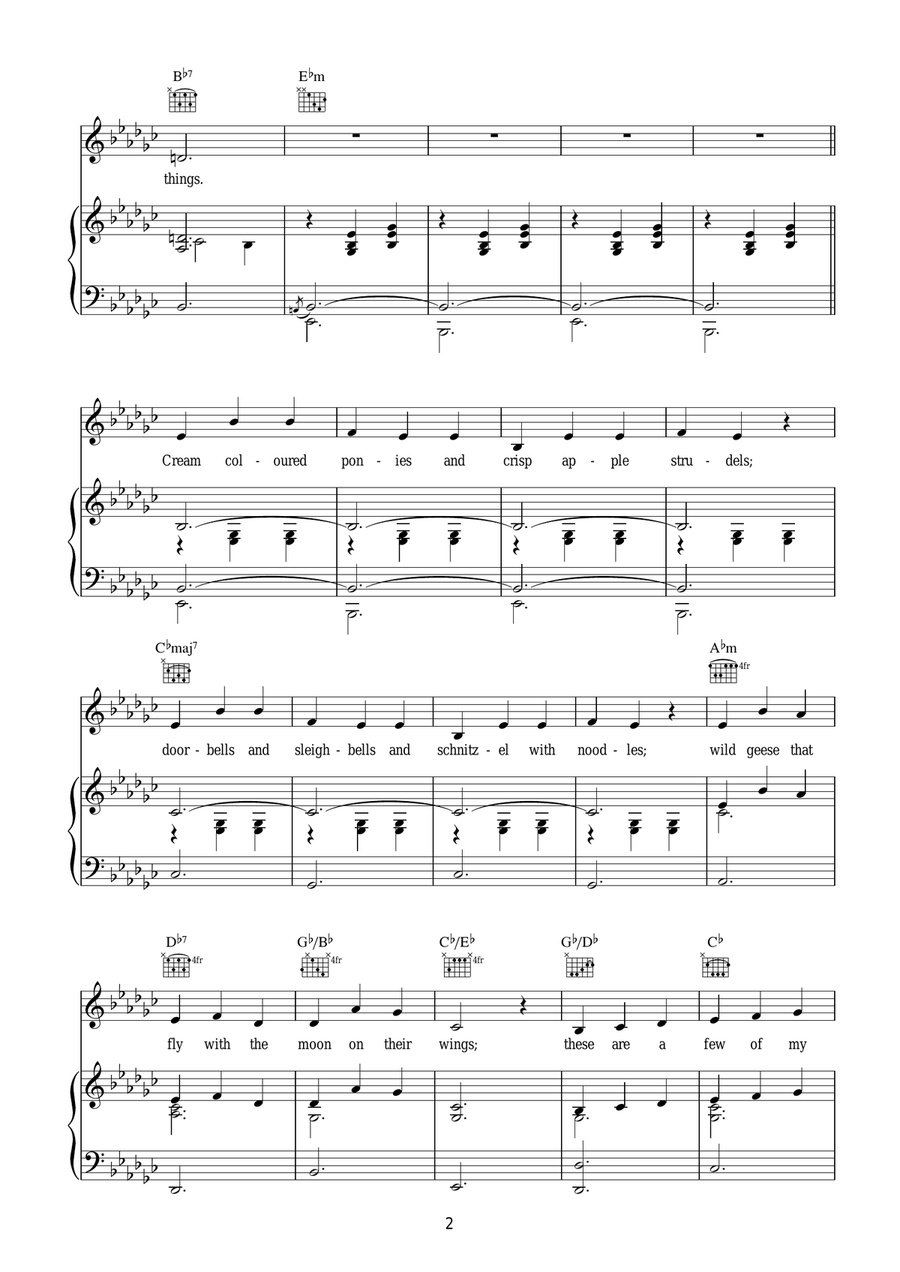My Favorite Things (from The Sound Of Music) Piano, Vocal, Guitar scores gallery preview page 2