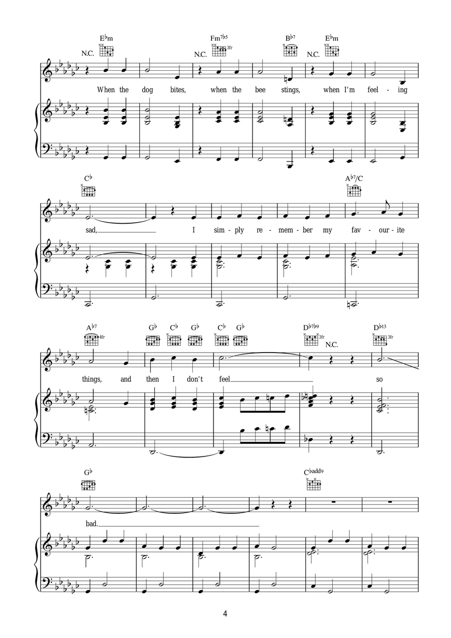 My Favorite Things (from The Sound Of Music) Piano, Vocal, Guitar scores gallery preview page 4