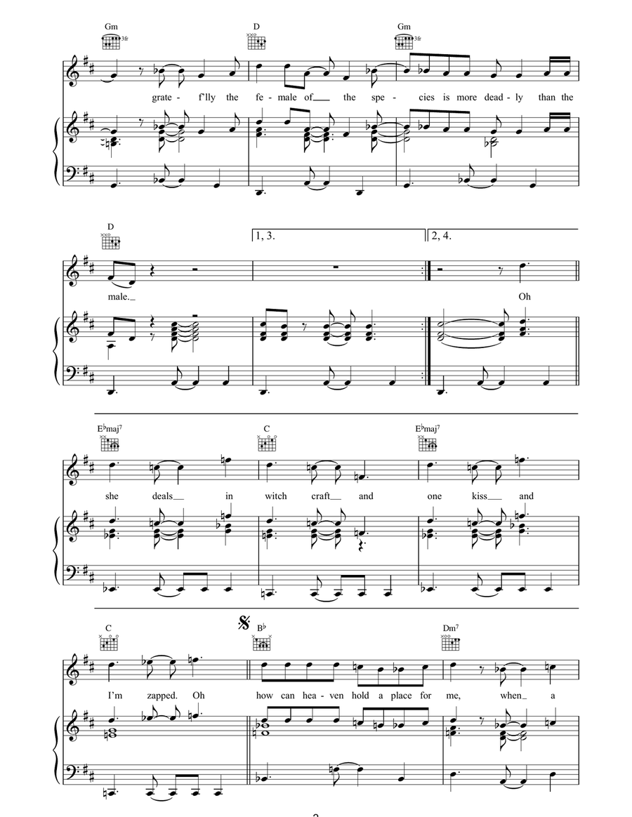 Female Of The Species Female Of The Species Piano, Vocal, Guitar scores gallery preview page 2