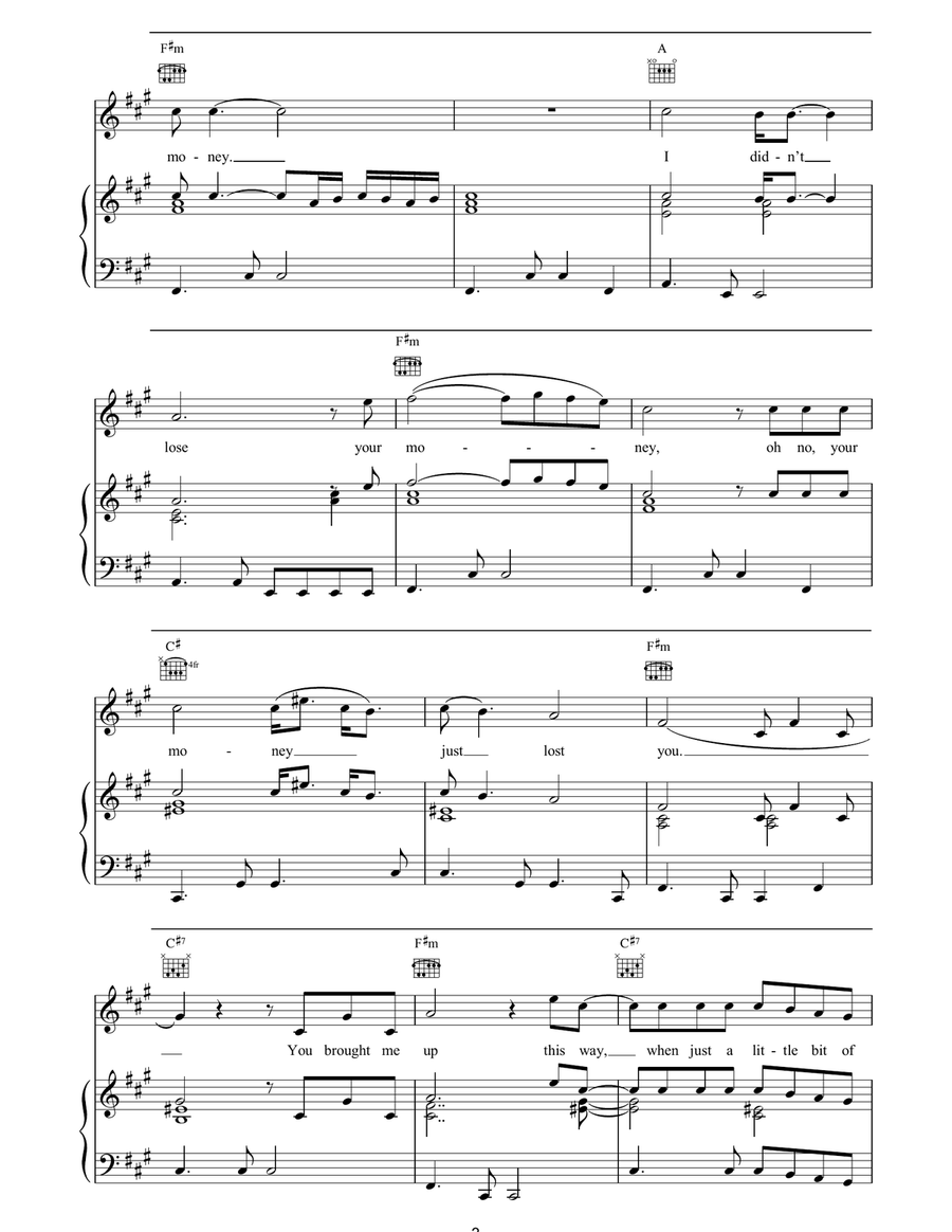 Money Money Piano, Vocal, Guitar scores gallery preview page 3