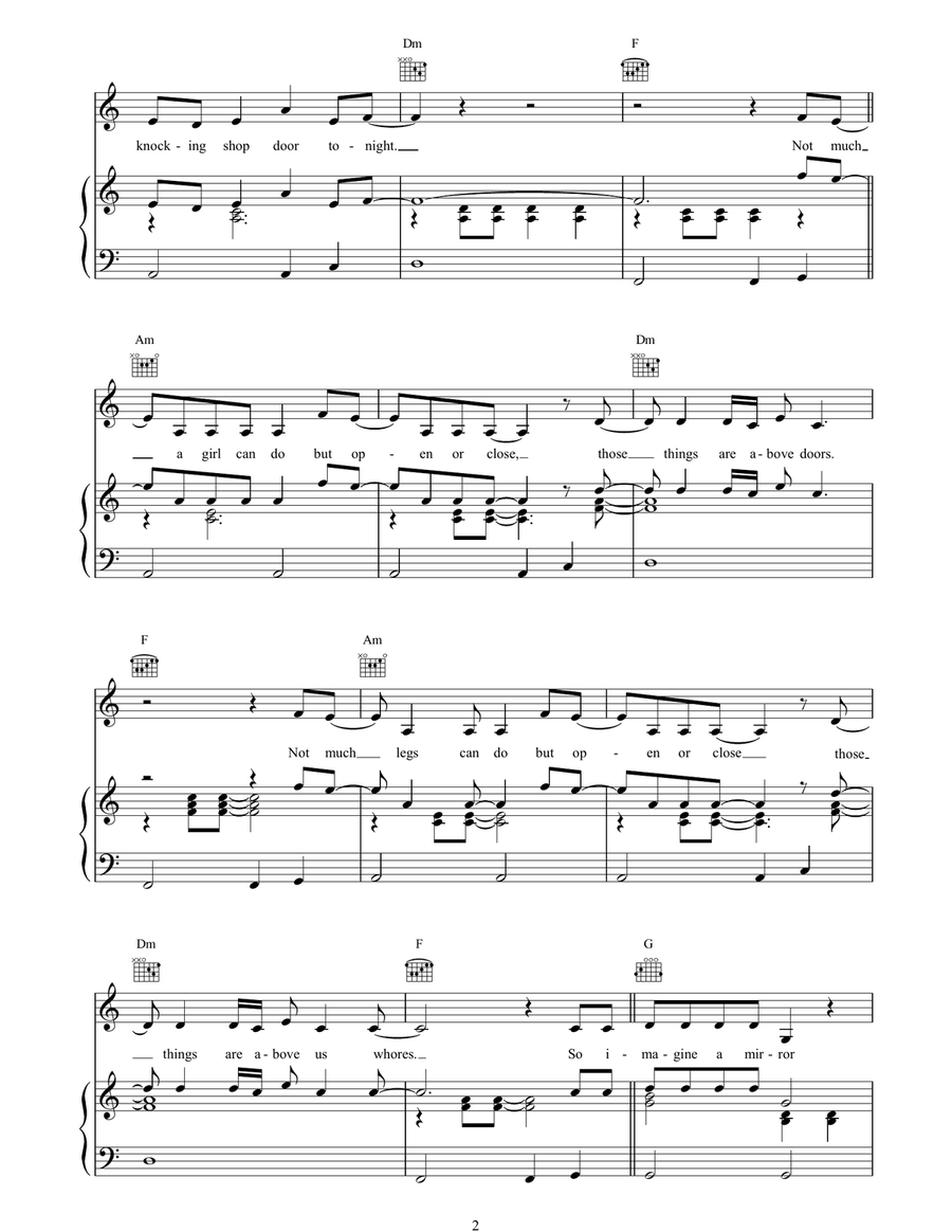 Mirror Mirror Piano, Vocal, Guitar scores gallery preview page 2