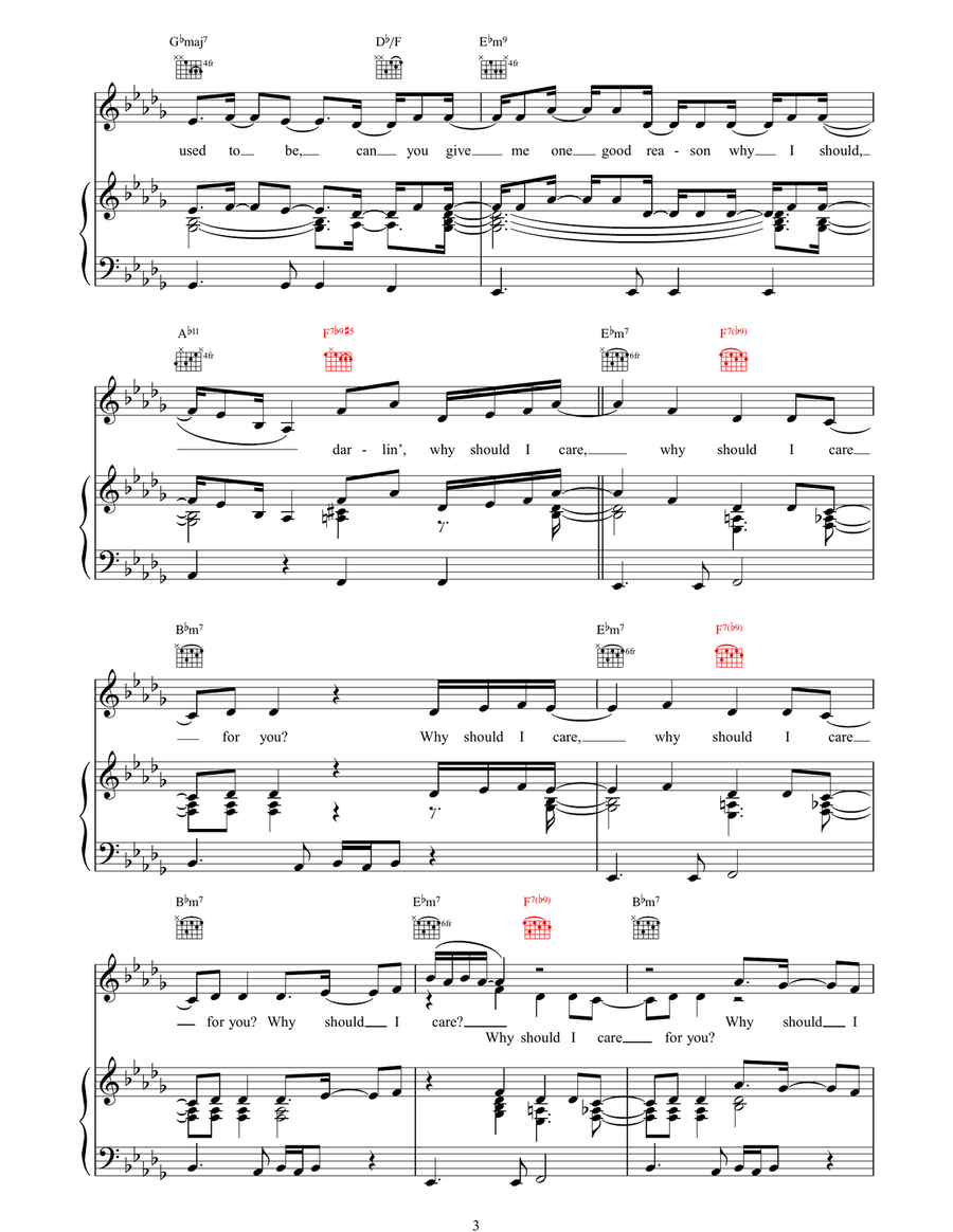 Why Should I Care Why Should I Care Piano, Vocal, Guitar scores gallery preview page 3