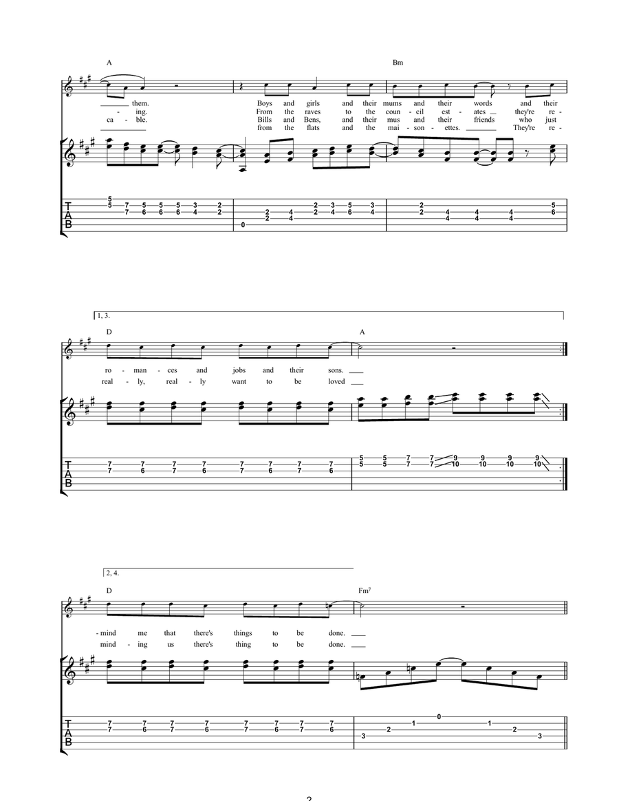 Lazy Lazy Acoustic Guitar scores gallery preview page 2
