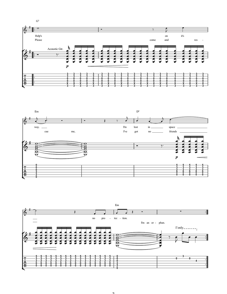 Play Dead Acoustic Guitar scores gallery preview page 2