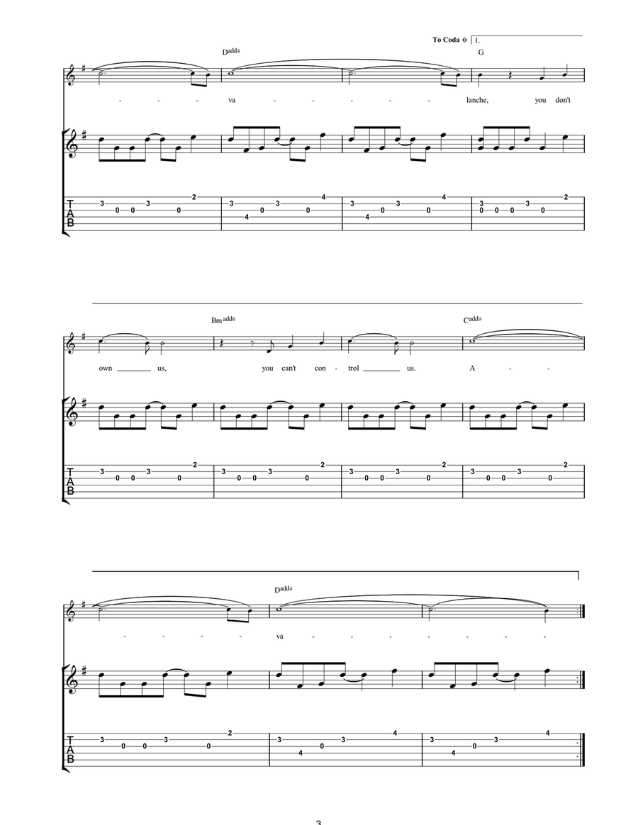 Avalanche Acoustic Guitar scores gallery preview page 3
