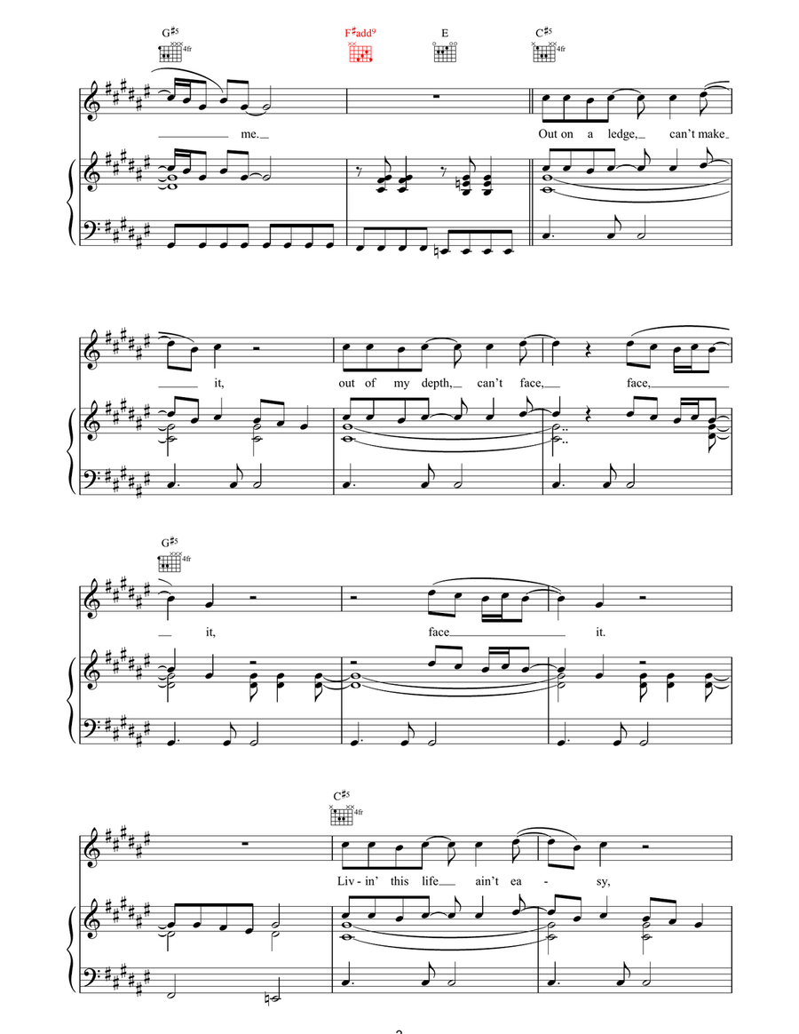 Free Me Free Me Piano, Vocal, Guitar scores gallery preview page 3
