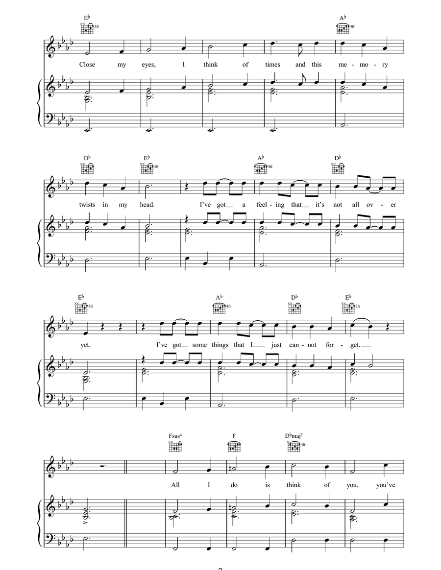 On The Run On The Run Piano, Vocal, Guitar scores gallery preview page 3