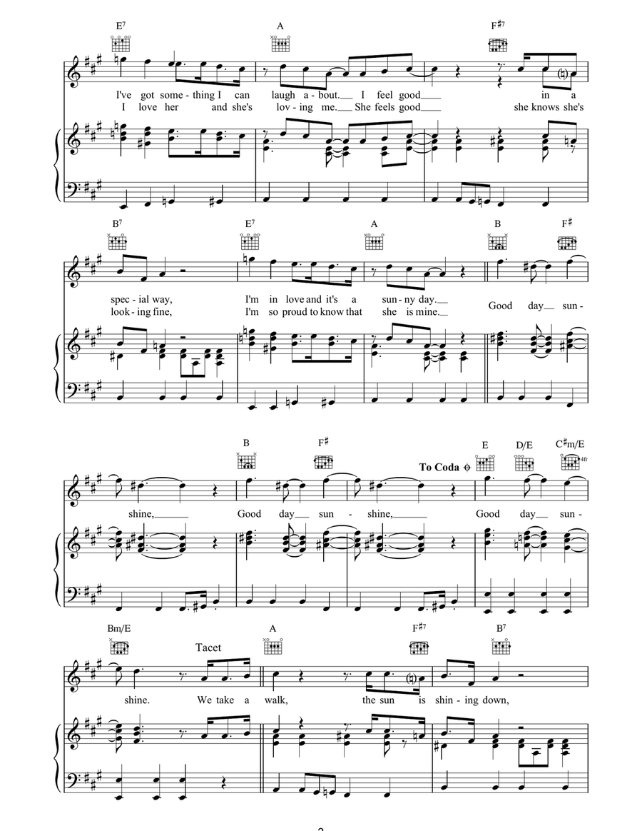 Good Day Sunshine Good Day Sunshine Acoustic Guitar scores gallery preview page 2