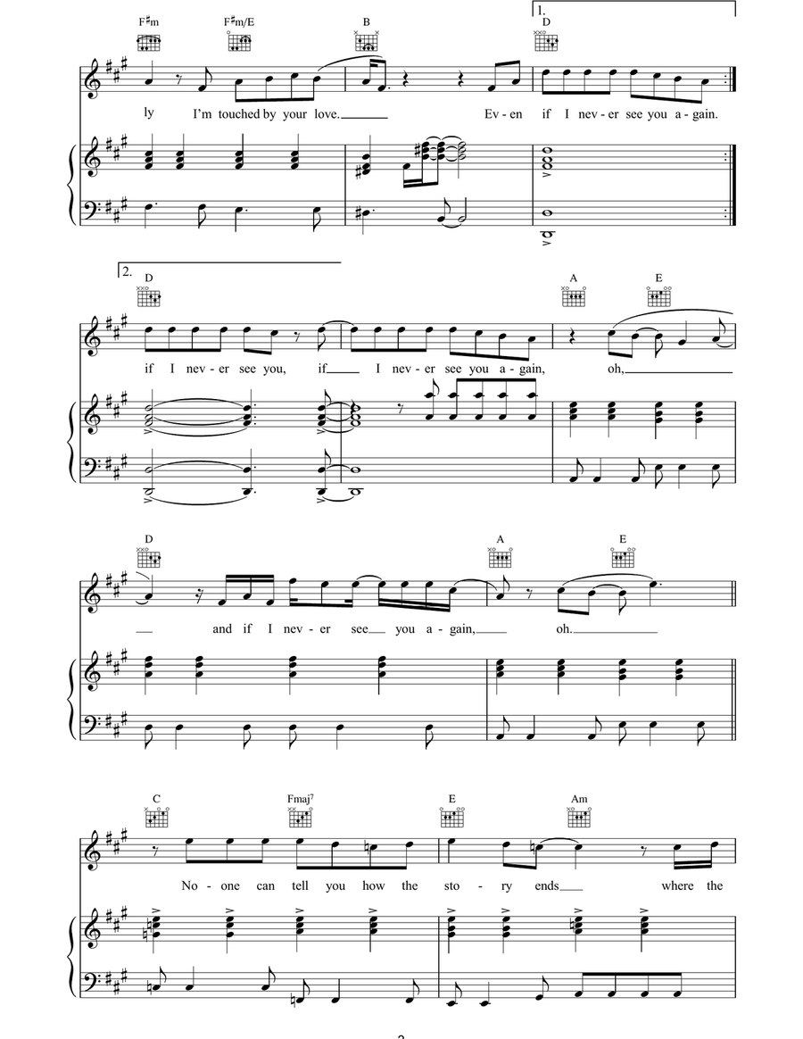 If I Never See You Again If I Never See You Again Acoustic Guitar scores gallery preview page 3