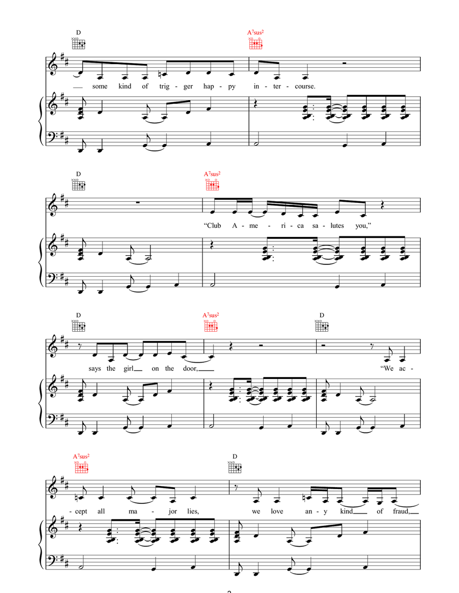 Club America Club America Piano, Vocal, Guitar scores gallery preview page 3