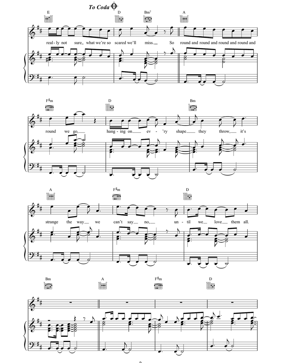 Round & Round & Round Round & Round & Round Piano, Vocal, Guitar scores gallery preview page 3