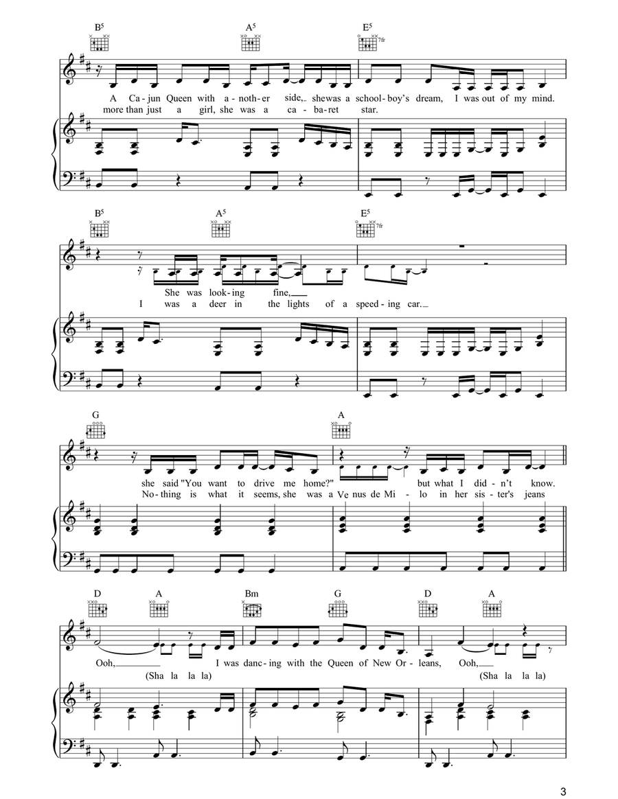 Queen Of New Orleans Queen Of New Orleans Piano, Vocal, Guitar scores gallery preview page 3