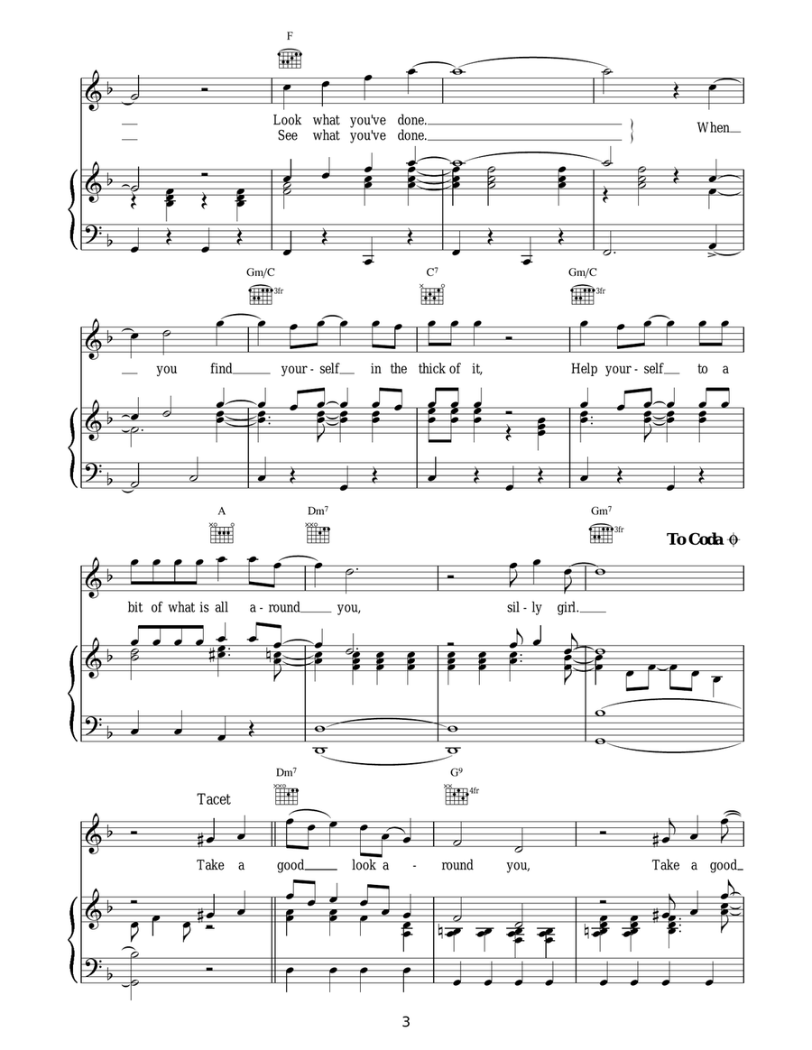 Martha My Dear Martha My Dear Piano, Vocal, Guitar scores gallery preview page 3