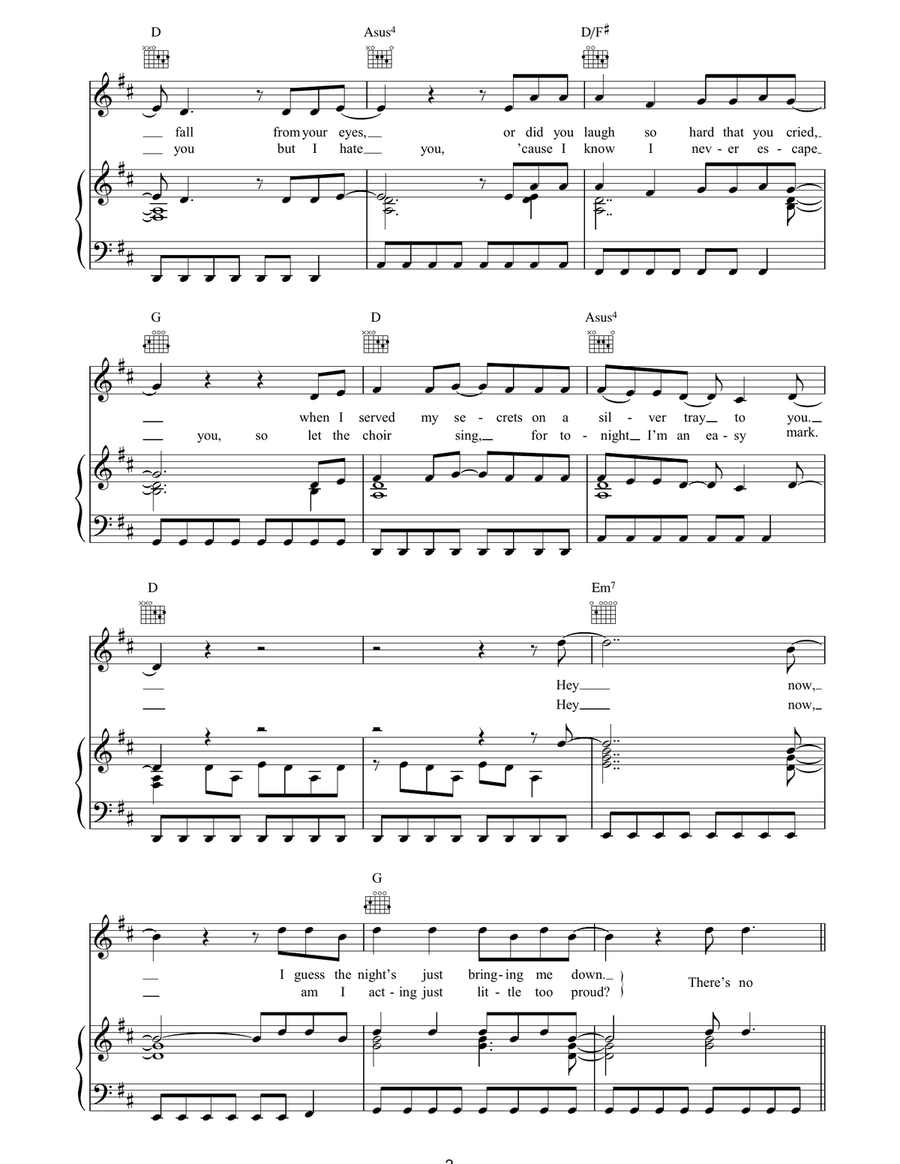 Every Word Was A Piece Of My Heart Piano, Vocal, Guitar scores gallery preview page 2