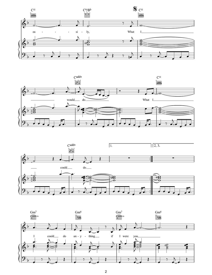 If I Were You If I Were You Piano, Vocal, Guitar scores gallery preview page 2