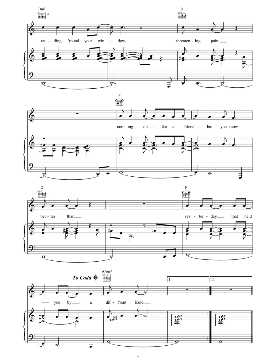 As You Lean Into The Light Piano, Vocal, Guitar scores gallery preview page 2