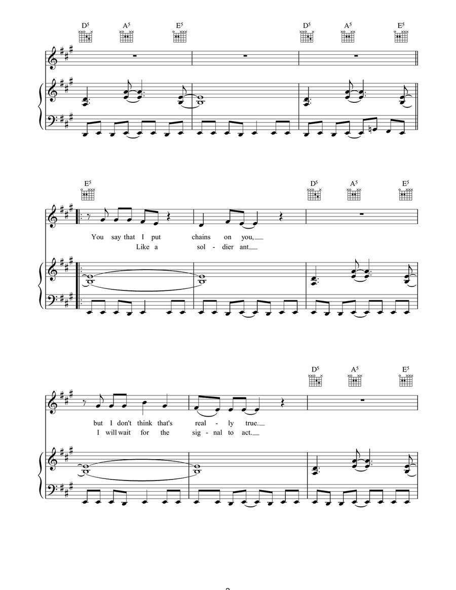 Congo Congo Piano, Vocal, Guitar scores gallery preview page 2