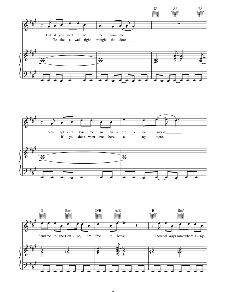 Congo Congo Piano, Vocal, Guitar scores gallery preview page 3