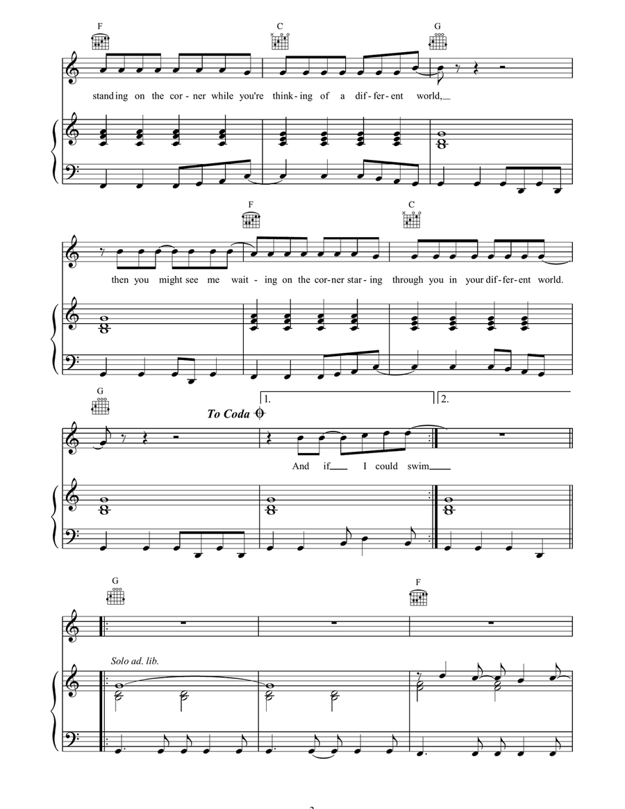 Travellers Tune Travellers Tune Piano, Vocal, Guitar scores gallery preview page 3