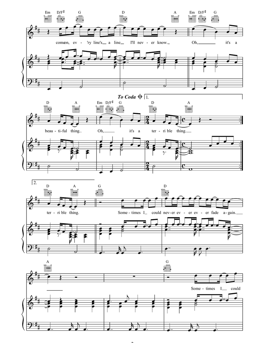 It's A Beautiful Thing It's A Beautiful Thing Piano, Vocal, Guitar scores gallery preview page 2