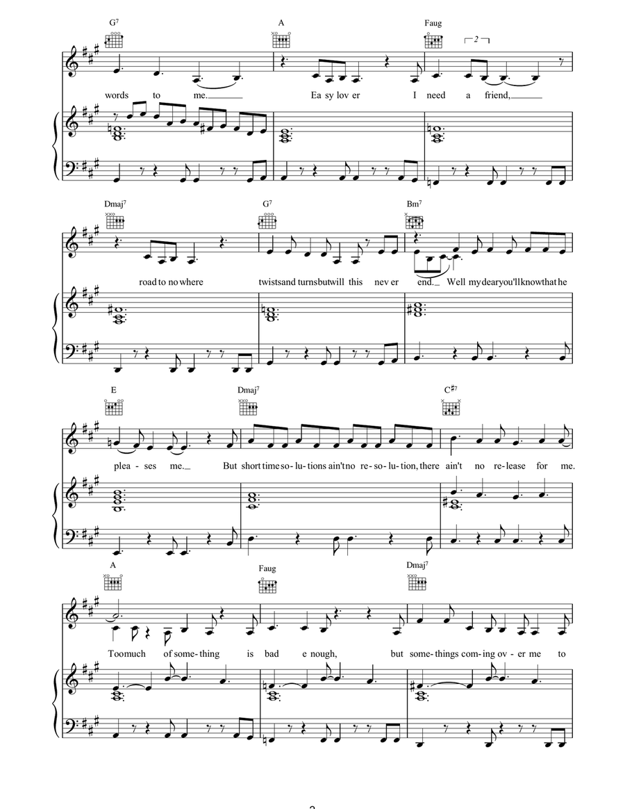 Too Much Too Much Piano, Vocal, Guitar scores gallery preview page 2