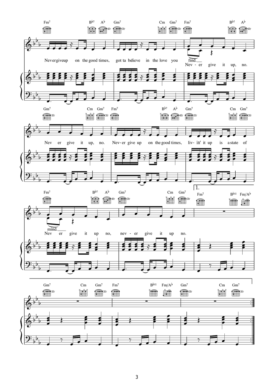 Never Give Up On The Good Times Acoustic Guitar scores gallery preview page 3