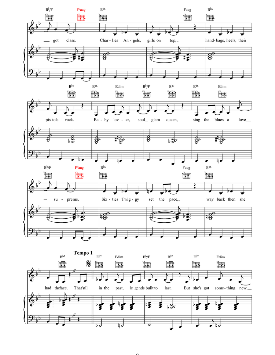 The Lady Is A Vamp The Lady Is A Vamp Piano, Vocal, Guitar scores gallery preview page 2