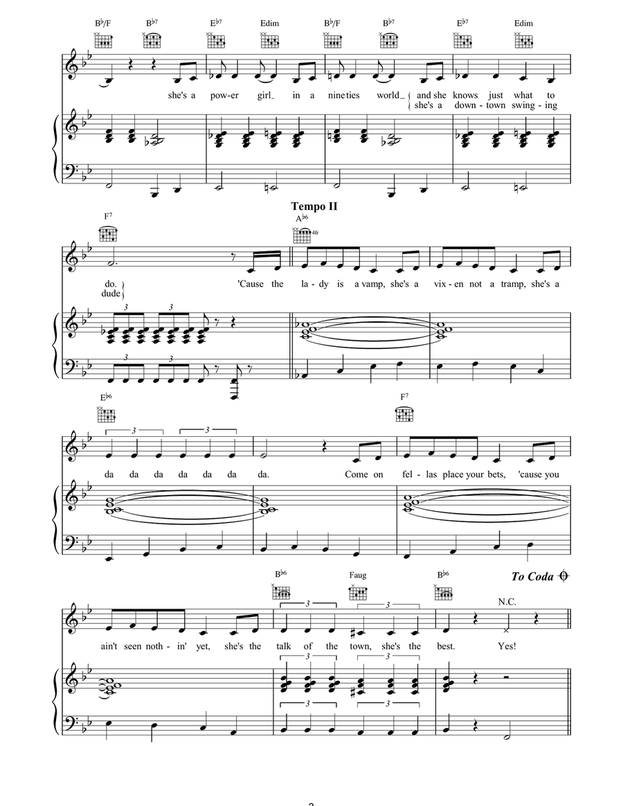 The Lady Is A Vamp The Lady Is A Vamp Piano, Vocal, Guitar scores gallery preview page 3