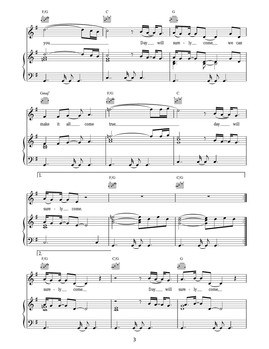 Once In A Blue Moon Once In A Blue Moon Piano, Vocal, Guitar scores gallery preview page 3