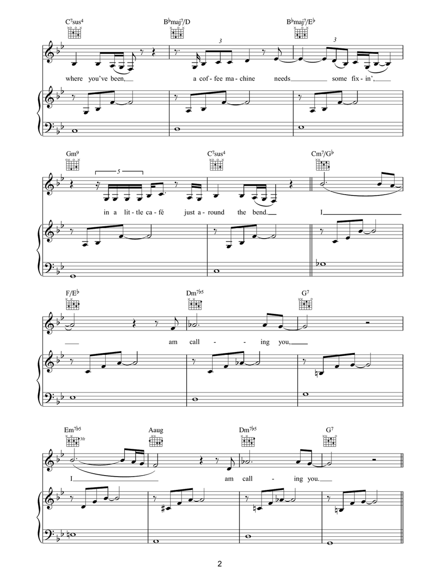 Calling You Calling You Piano, Vocal, Guitar scores gallery preview page 2