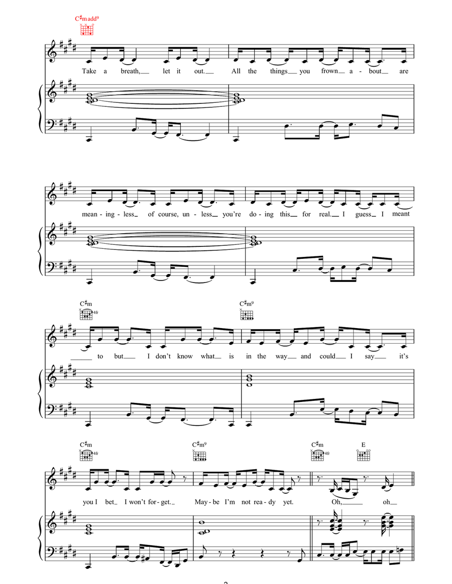 One More Addiction Piano, Vocal, Guitar scores gallery preview page 3