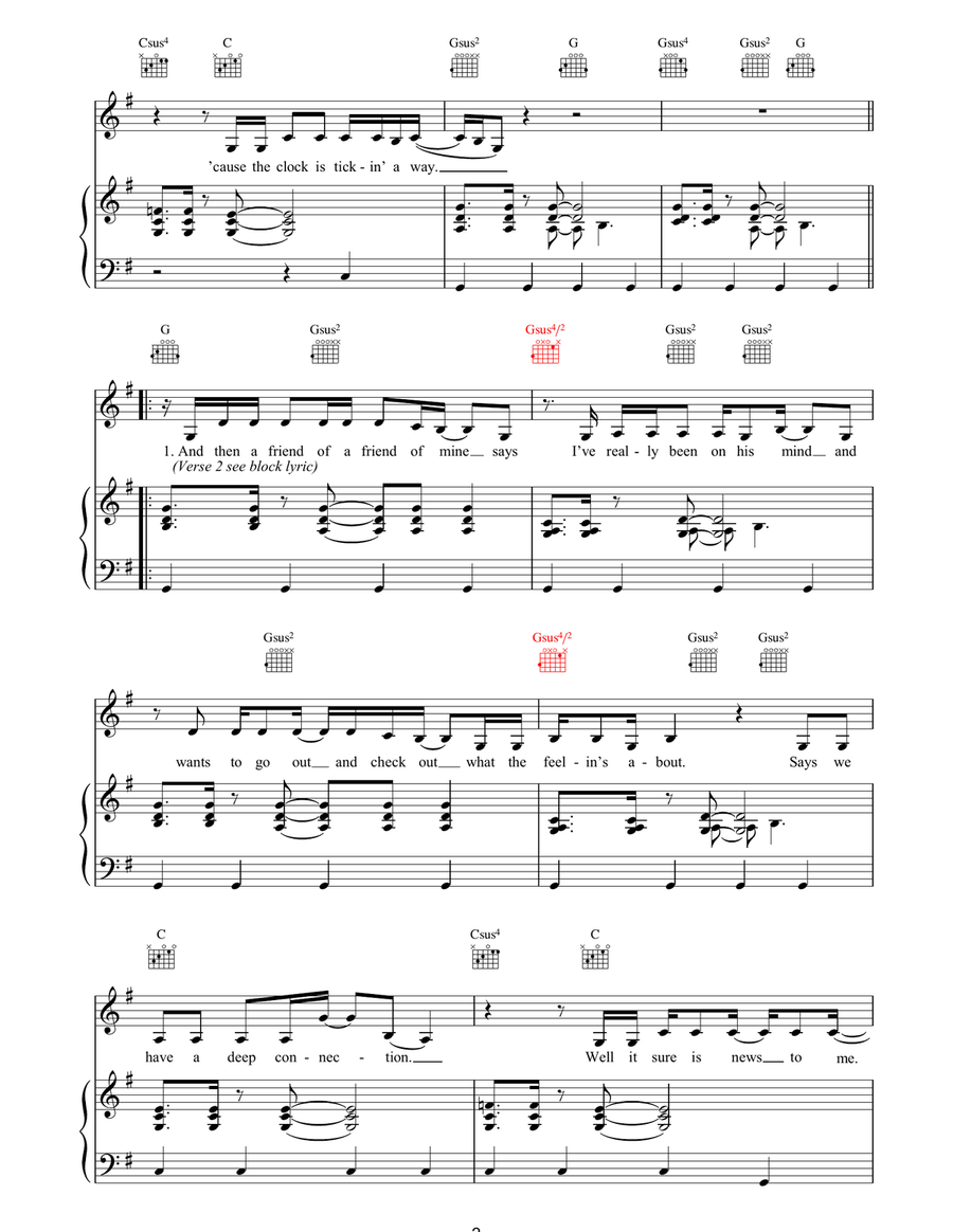 Intuition Piano, Vocal, Guitar scores gallery preview page 2