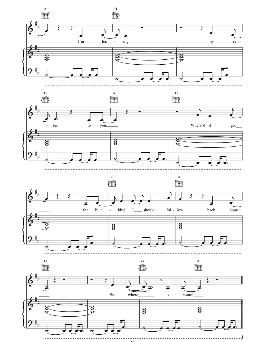 Pigeons And Crumbs Piano, Vocal, Guitar scores gallery preview page 2