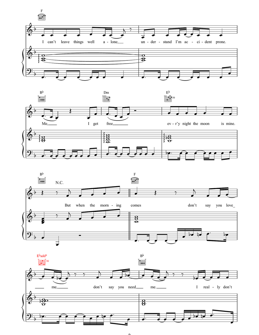 Wishing I Was There Piano, Vocal, Guitar scores gallery preview page 3