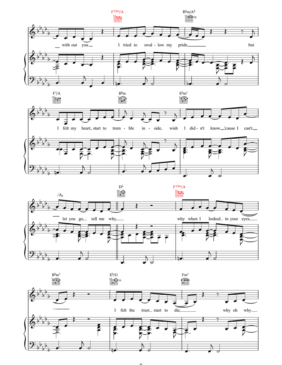 Why Oh Why Why Oh Why Piano, Vocal, Guitar scores gallery preview page 2