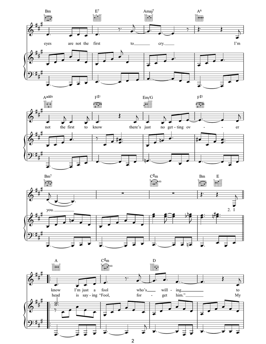 Hopelessly Devoted To You Piano, Vocal, Guitar scores gallery preview page 2
