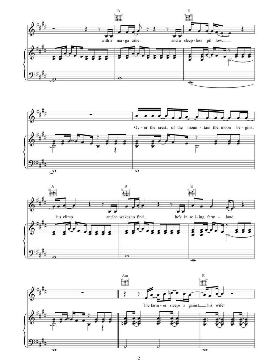 Trailways Bus Piano, Vocal, Guitar scores gallery preview page 2