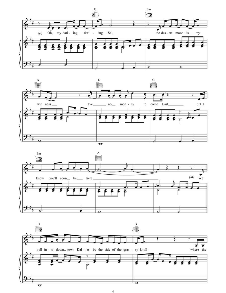 Trailways Bus Piano, Vocal, Guitar scores gallery preview page 4