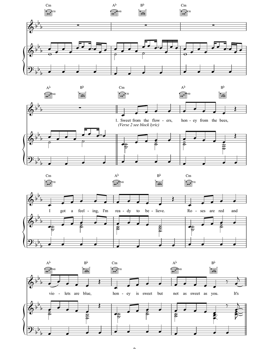 Roses are Red Roses are Red Piano, Vocal, Guitar scores gallery preview page 3