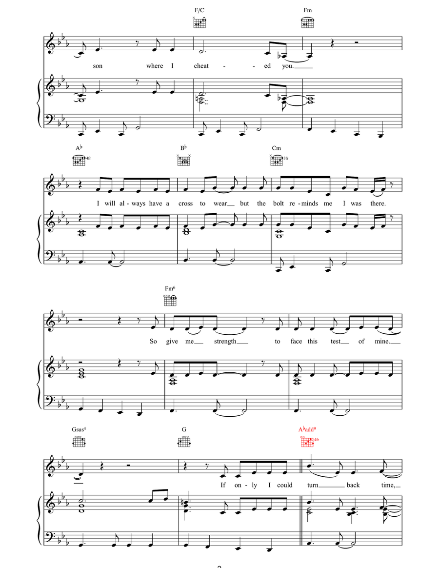 Turn Back Time Turn Back Time Piano, Vocal, Guitar scores gallery preview page 2