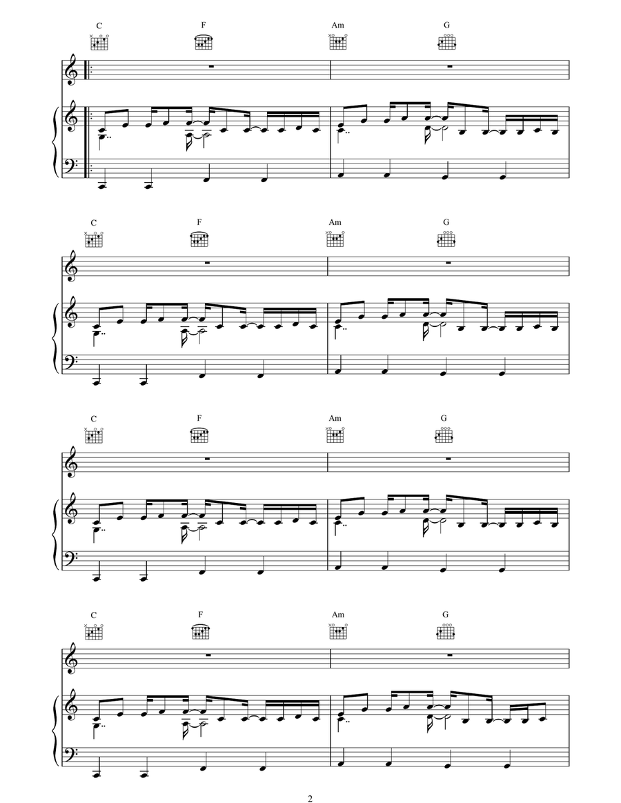 Calling You Calling You Piano, Vocal, Guitar scores gallery preview page 2
